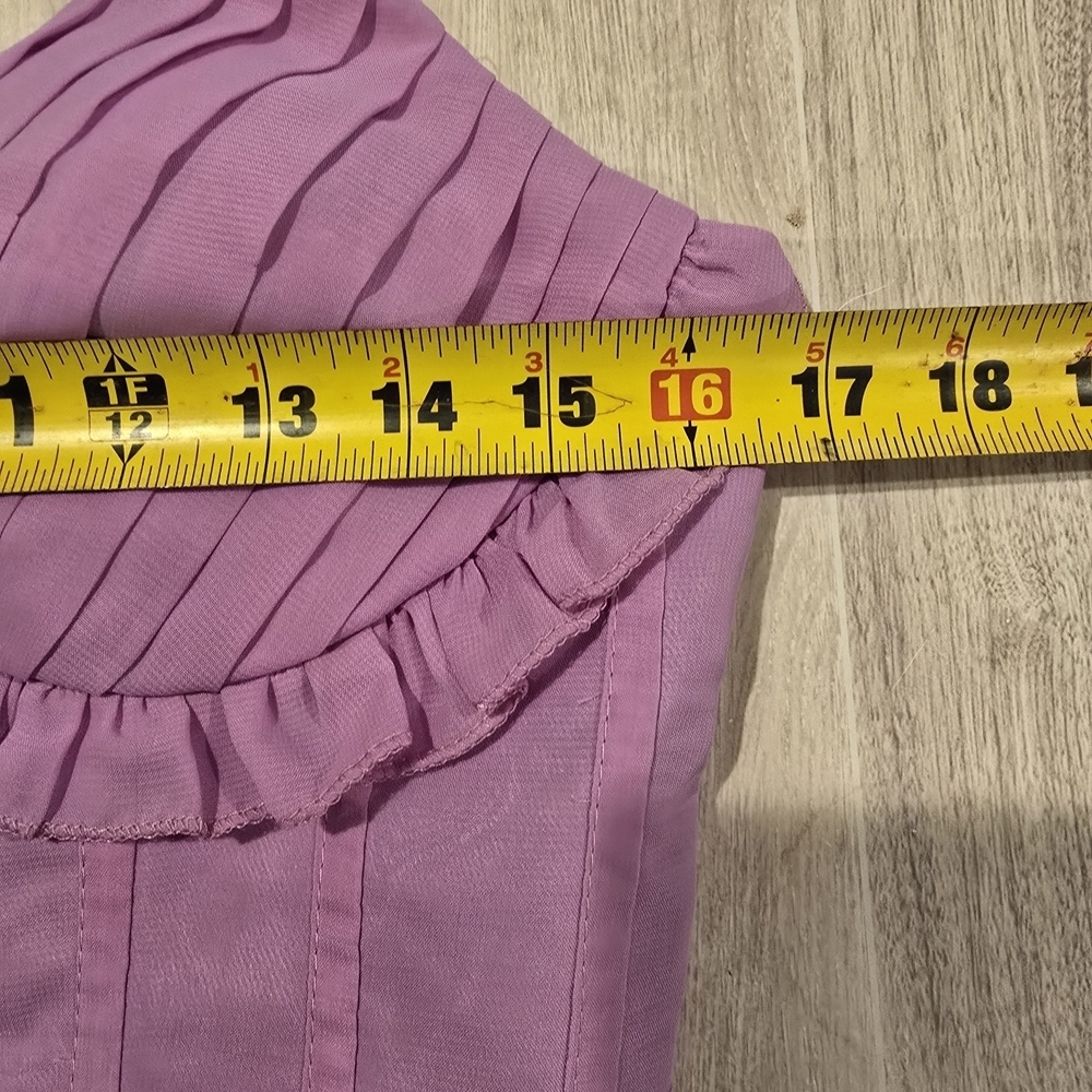 Bridal Shower Wedding Dress Aline V-neck Maxi Corset Ruffle Straps Size 8 Mauve - Picture 12 of 16
